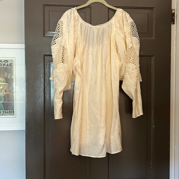 H&M Cream Voluminous Embroidery Detail Dress - Picture 3 of 11